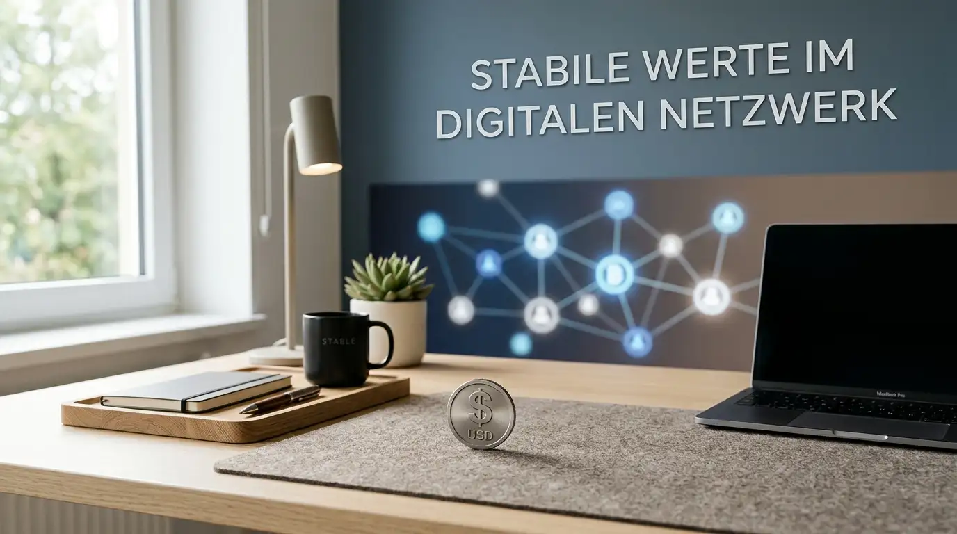 Tether-Münze und Casino-Tisch mit Blockchainsymbolen als Sinnbild für USDT-Casinos