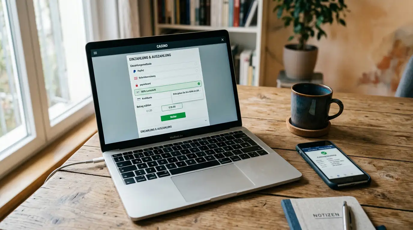 BingBong-Kassenbereich mit ausgewählter SEPA-Lastschrift und 10 Euro Mindesteinzahlung