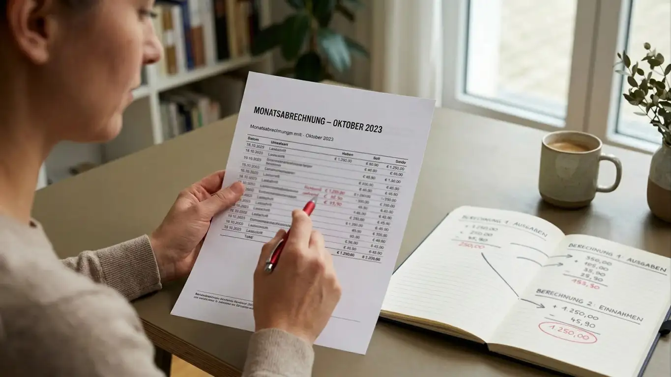 Berechnung von Cashback auf Nettoverluste mit Stift und Notizbuch