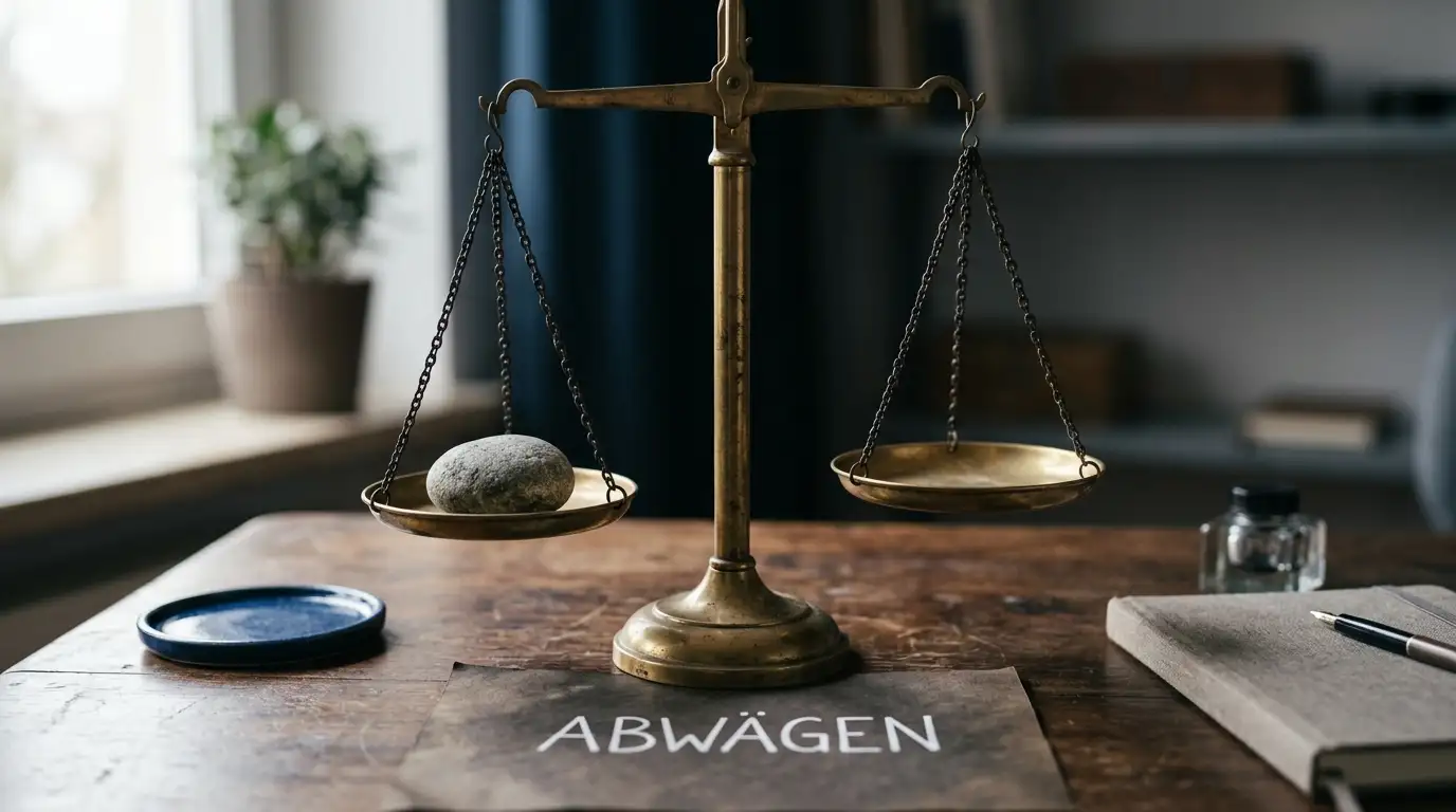 Waage als Symbol für die Prüfung der wirtschaftlichen Leistungsfähigkeit beim Einzahlungslimit