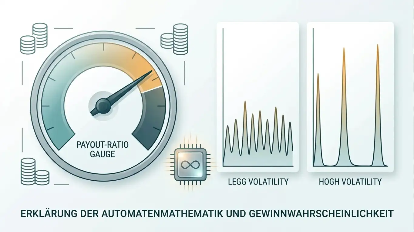 Erklärung von Auszahlungsquote und Volatilität eines Automatenspiels mit einem Zufallszahlengenerator ohne Gedächtnis