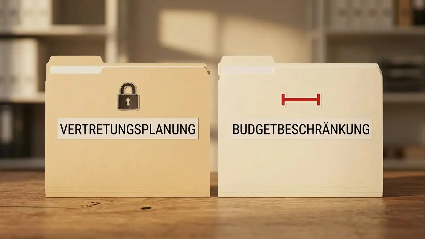 Zwei beschriftete Aktenordner nebeneinander — links „OASIS