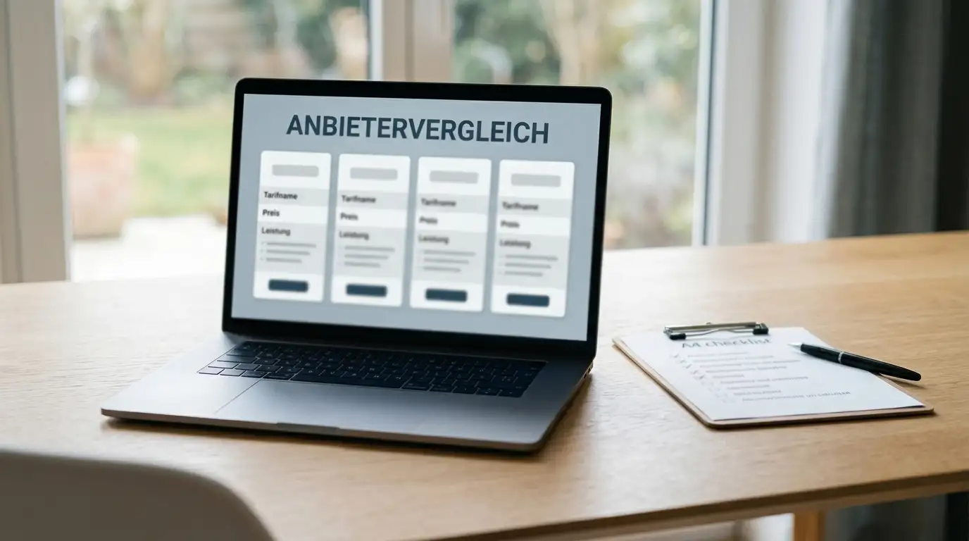 Vergleich mehrerer Casino-Anbieter auf einem Laptop-Bildschirm ohne Logos