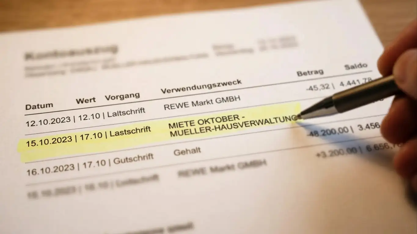 MCC-Code 7995 auf einem Kontoauszug als Bargeldverfügung markiert