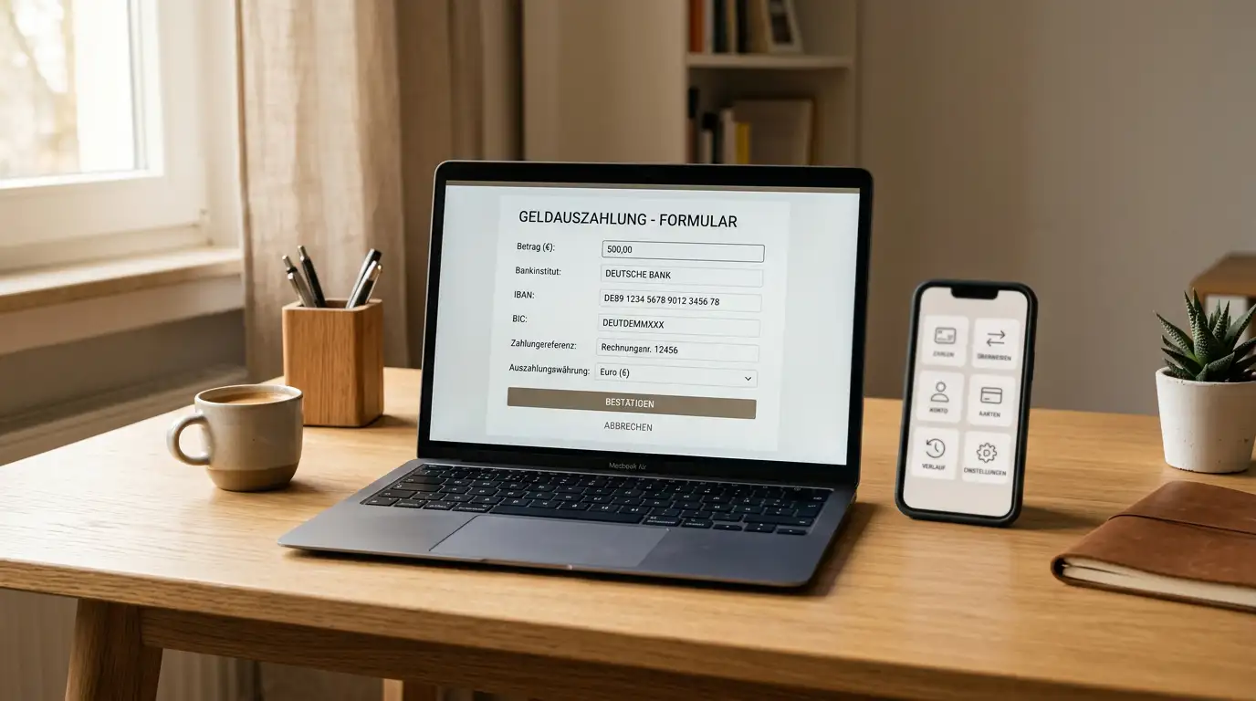 Smartphone mit verschiedenen Bezahl-Apps und E-Wallet-Logo auf einem Schreibtisch