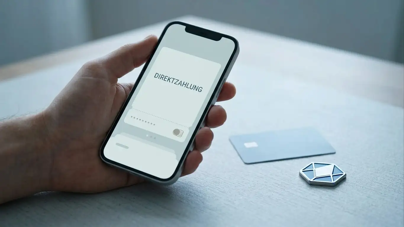 Smartphone mit neutraler Wallet-Ansicht neben einer Prepaid-Karte als Sinnbild für Zahlungswege ohne Monatsdeckel